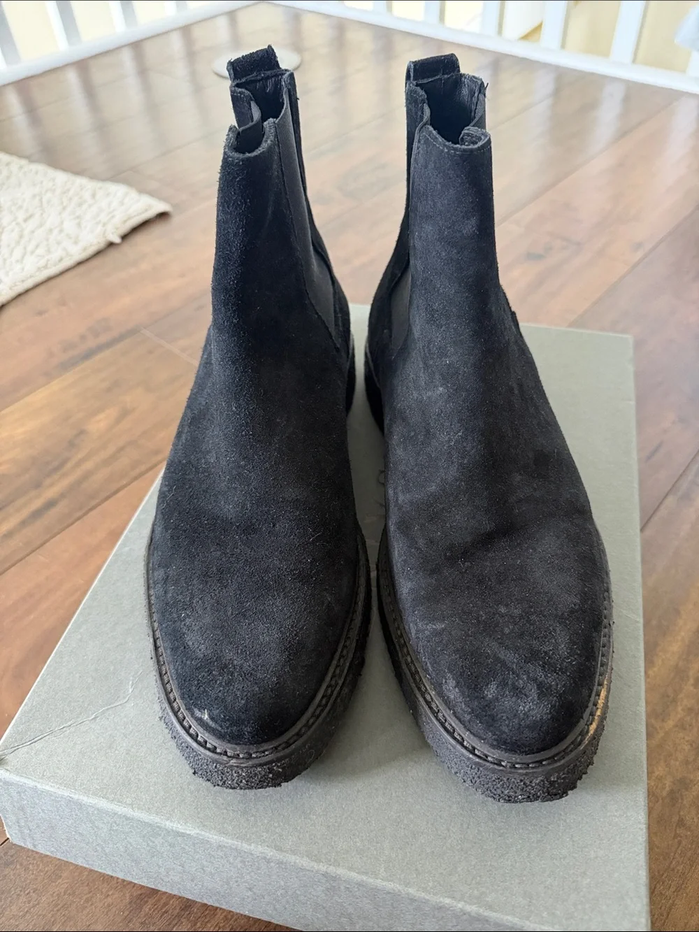AllSaints Black Suede Chelsea Boots